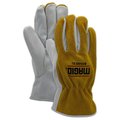 Magid RoadMaster Grain Cowhide Leather Drivers Glove with Suede Split Leather Back B5548E-L